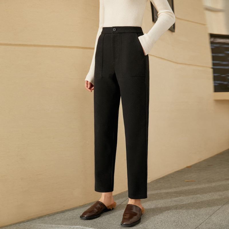 Slim woolen pants women