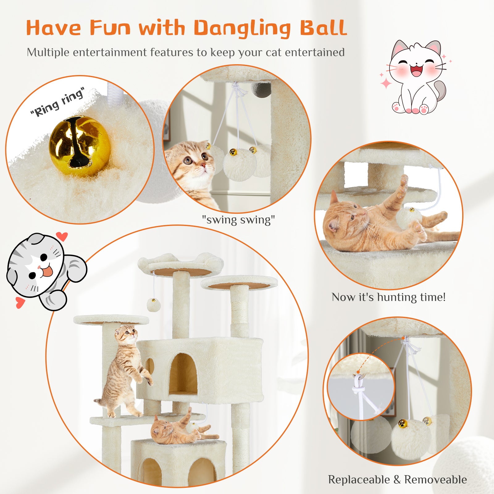 Multi Functional Cat Treehouse Cat Climbing Frame ( USA ONLY + 3 TO 5 DAYS SHIPPING)