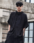 Hooded loose drop shoulder shirt MEN