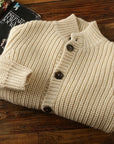 Men’s Thick Wool Batwing-Sleeve Cardigan – Plus-Size Casual Knitwear Sweater