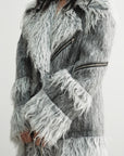 Fur Patchwork Wool Coat women