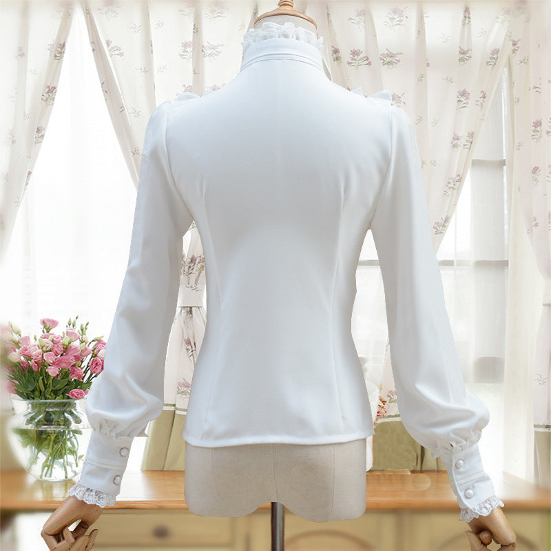 Women’s Turtleneck Dress Shirt – Minimalist Chic with Soft Viscose Comfort