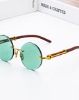 Dark Green Frameless Trimmed Sunglasses