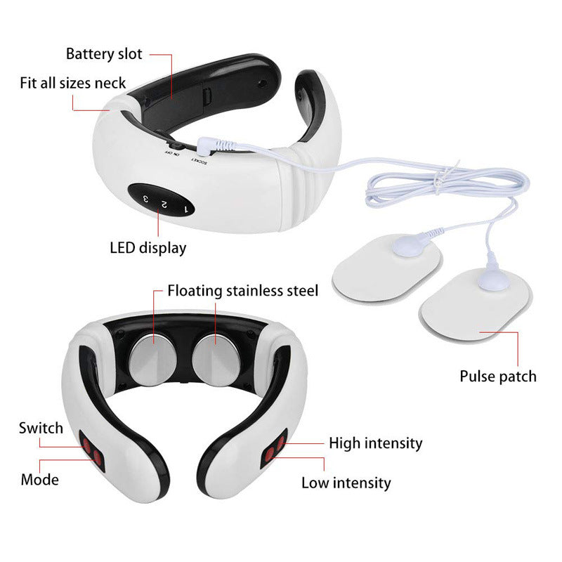 Electric neck massager with far infrared thermal pain relief