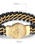 Titanium steel men's lion head gold-plated bracelet ( 3 to 7 Days shipping)