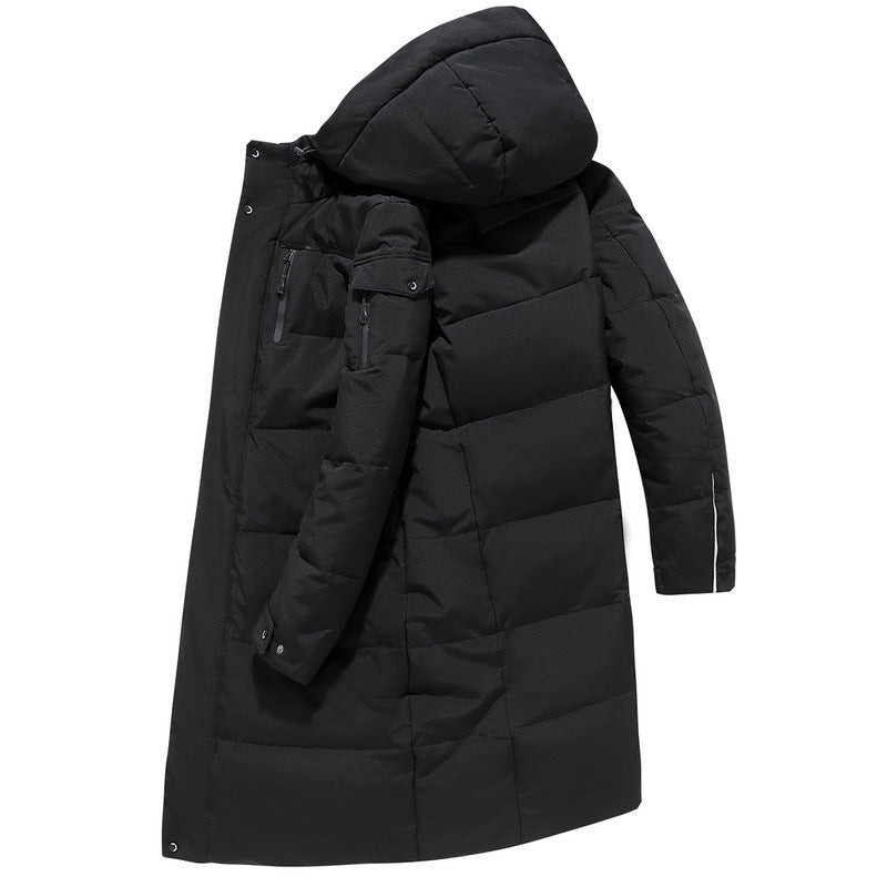 Long padded down jacket for men