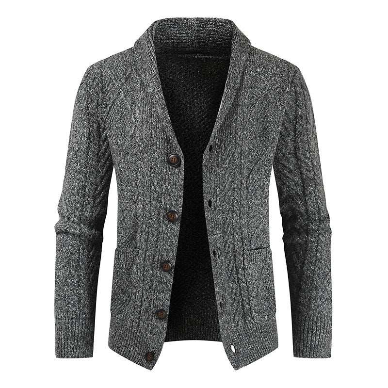 Chain Link Knit Cardigan Men&#39;s Fashion Loose Jacket Men