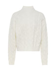 Women’s Mock Neck Cable-Knit Sweater – Loose Pullover in Ice Cream Hues