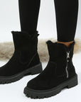 Thick Plush Snow Boots Women Faux Suede Non-slip Winter Shoes