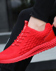 Mesh flying woven breathable shoes men