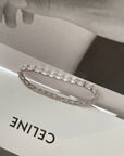 Silver Rectangular Zircon Bracelet for men and women