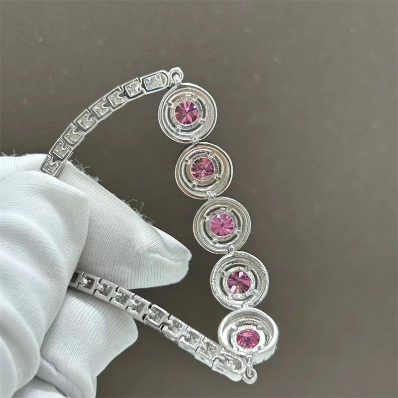 2.5 CARAT PINK Moissanite Bracelet Women&#39;s