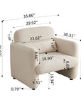 Cashmere Sofa, Modern Single SOFA / CHAIR ( USA ONLY + 3 TO 5 DAYS SHIPPING)