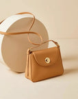 Women’s Litchi Grain Genuine Leather Crossbody Bag