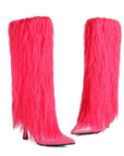 Women’s Tassel Stiletto Long Boots – Pointed-Toe Minimalist High-Heel Suede Fashion Boots