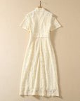 Women’s Fashion Embroidery Lace Dress – Elegant Floral Pencil Skirt Style