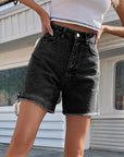 Women Loose High-Waist Denim Shorts – Casual Cotton Blend Summer Relaxed Fit Jean Shorts