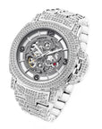 Men's Full Diamond Luminous Hollow Out Bottom Mechanical Watch