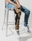 Men’s Tooling Distressed Jeans – Washed Blue Denim