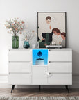 Storage Cabinet With White High Gloss LED Light ( 3 TO 5 DAYS SHIPPING)