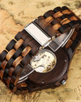 Zebra Strap Automatic Mechanical Wooden Watch