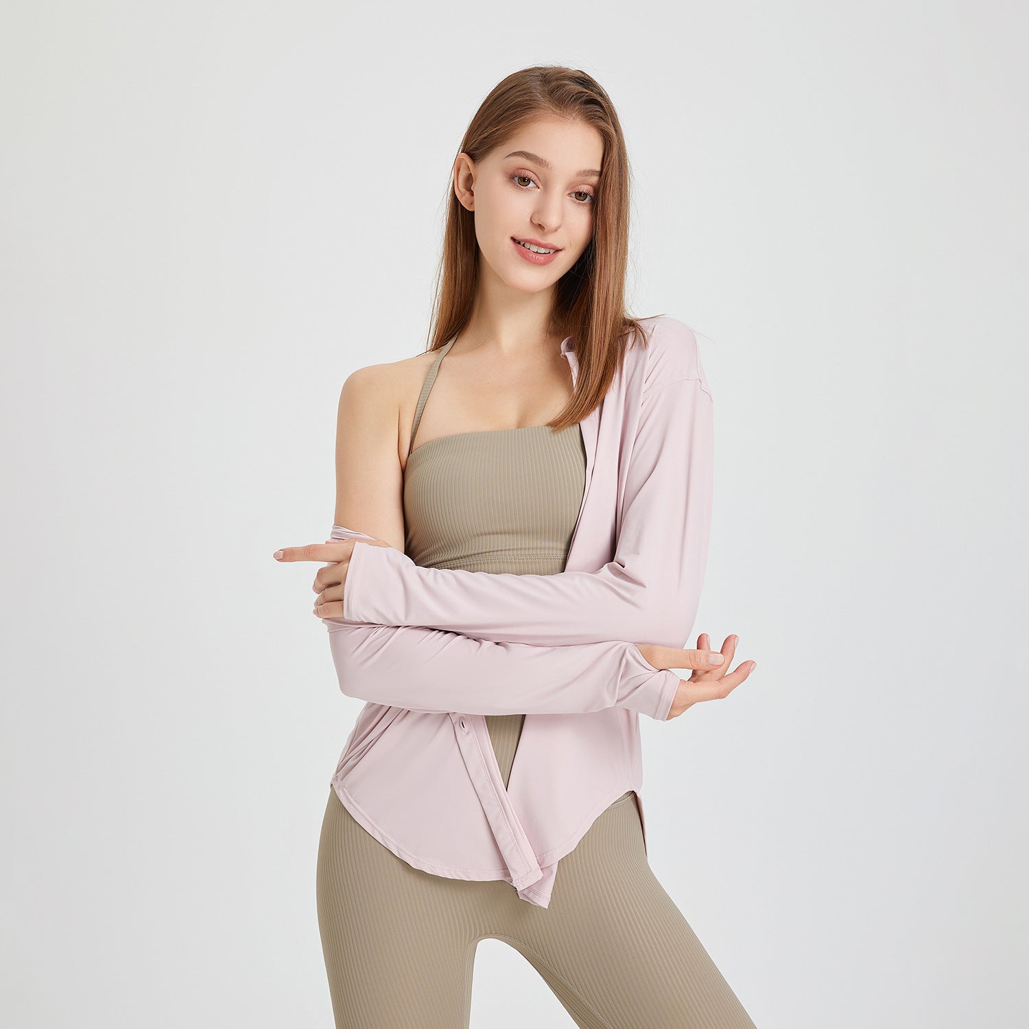 Women’s Workout Long Sleeve Blouse – Breathable Nylon Activewear