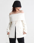 Women’s Off-Shoulder Long Sleeve Suit Coat – Elegant Spring Fashion Blazer