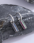 LONG 925 Sterling Silver Colorful  Earrings