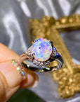 Women's Natural Opal Silver Ring