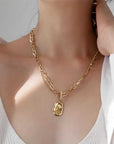 ✨ Women’s Double-Layer OT Buckle Necklace – Edgy Elegance