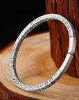 Men Möbius Ring 999 Pure Silver Bracelet – Solid Eternity Twist Bangle with Ethnic Vintage