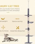 9 Foot Adjustable Height Floor To Ceiling Vertical Cat Tree - (USA ONLY + 3 TO 5 DAY SHIPPING)