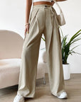 High-waist Lace-up Leg Pants