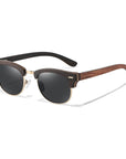 UV400 Semi-rimless Men's And Women's Polarized wooden Sunglasses