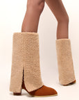 Women’s Plush High Heel Suede Boots – Elegant Winter Fashion Statement