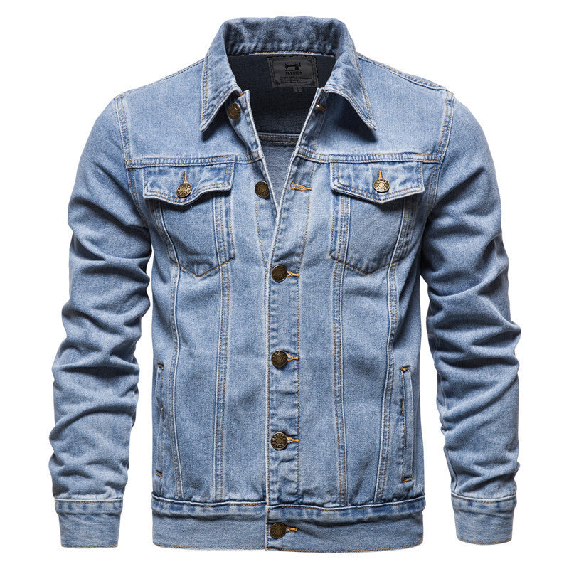 Men&#39;s Denim Jacket Cotton Casual Slim Jacket Men