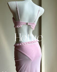 Heart Bikini Dress Three-piece Set Gathering Small Chest Steel Bracket