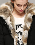 Rabbit Fur  Mid-length Padded Coat Women