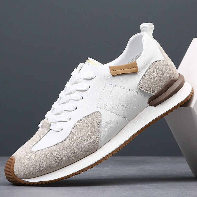 Men’s Genuine Leather Sports Shoes – Breathable Casual Low-Top Sneakers