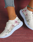 Women's Fashion Casual Flyknit Wedge Lace-up Mesh Shoes