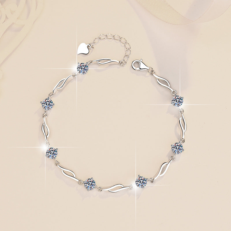 ✨ Dazzling Moissanite Bracelet – 0.5ct S925 Sterling Silver / Women’s Luxury Jewelry