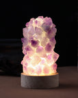 Natural Amethyst Vug Tooth Flower Mini Night Light Usb Plug-in