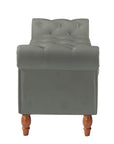 Velvet Multifunctional Storage Rectangular Sofa Stool - Grey ( USA ONLY + 3 TO 5 DAYS SHIPPING)