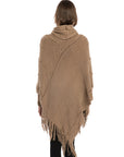 Acrylic Fringed Sweater High Collar Warm Sleeve Pullover Cloak