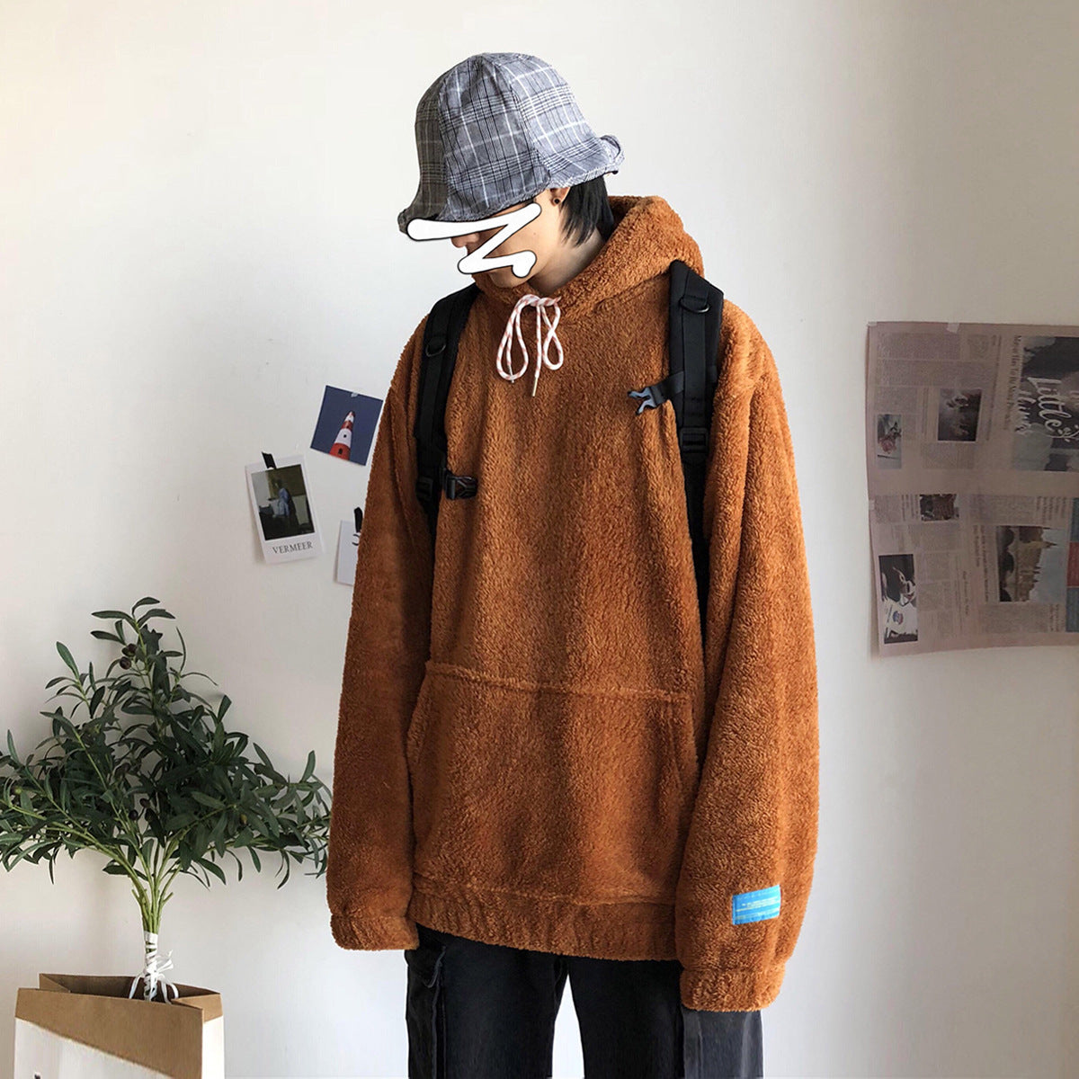 Plush hooded warm hoodie