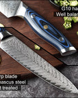 Damascus knife set kitchen stainless steel