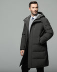 Long padded down jacket for men