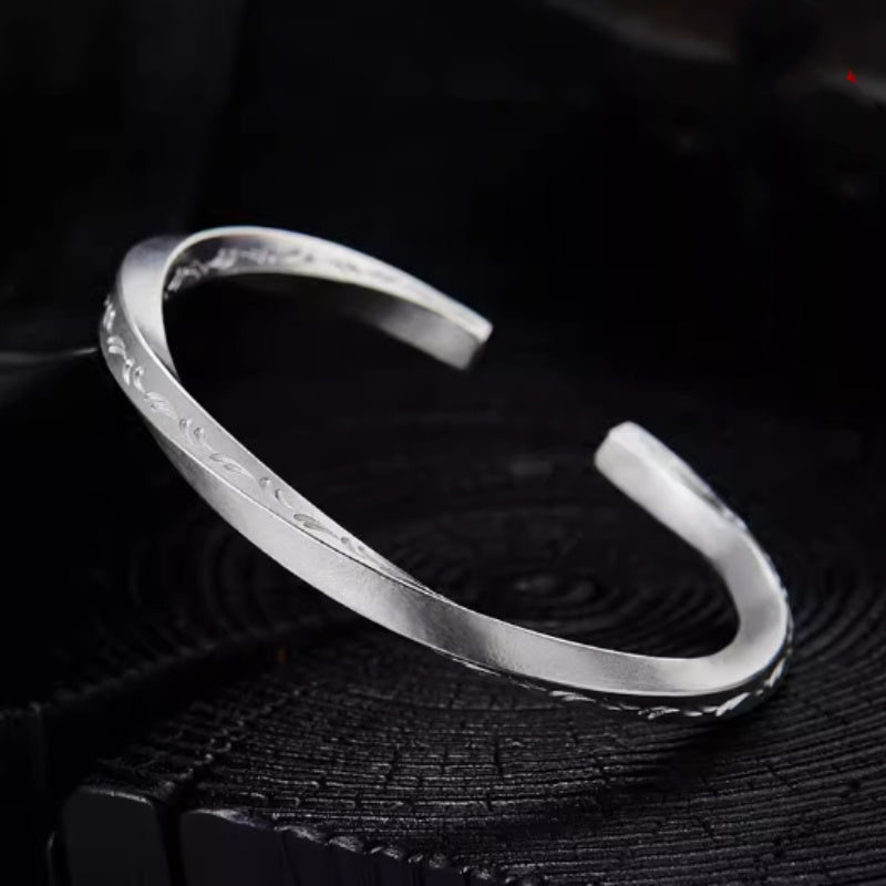 999 Sterling Silver Viking Bracelet Men