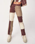 Women’s High-Rise Colorblock Slim-Fit Straight-Leg Jeans