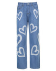 Love graffiti women high waist straight slim jeans